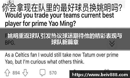 姚明重返球队引发热议球迷期待他的精彩表现与球队新篇章